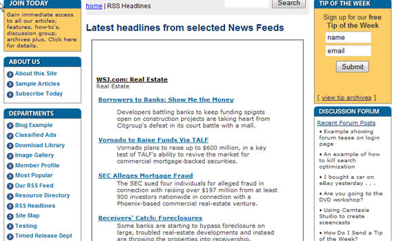 Publish Blog Headlines on the Portal Page