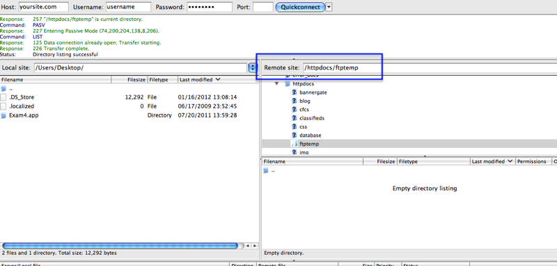 How do I FTP into my site?