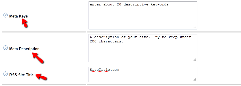 How can I add meta, title, keyword tags and description for SEO?