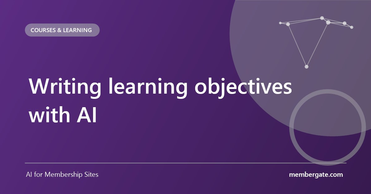 Writing learning objectives with AI