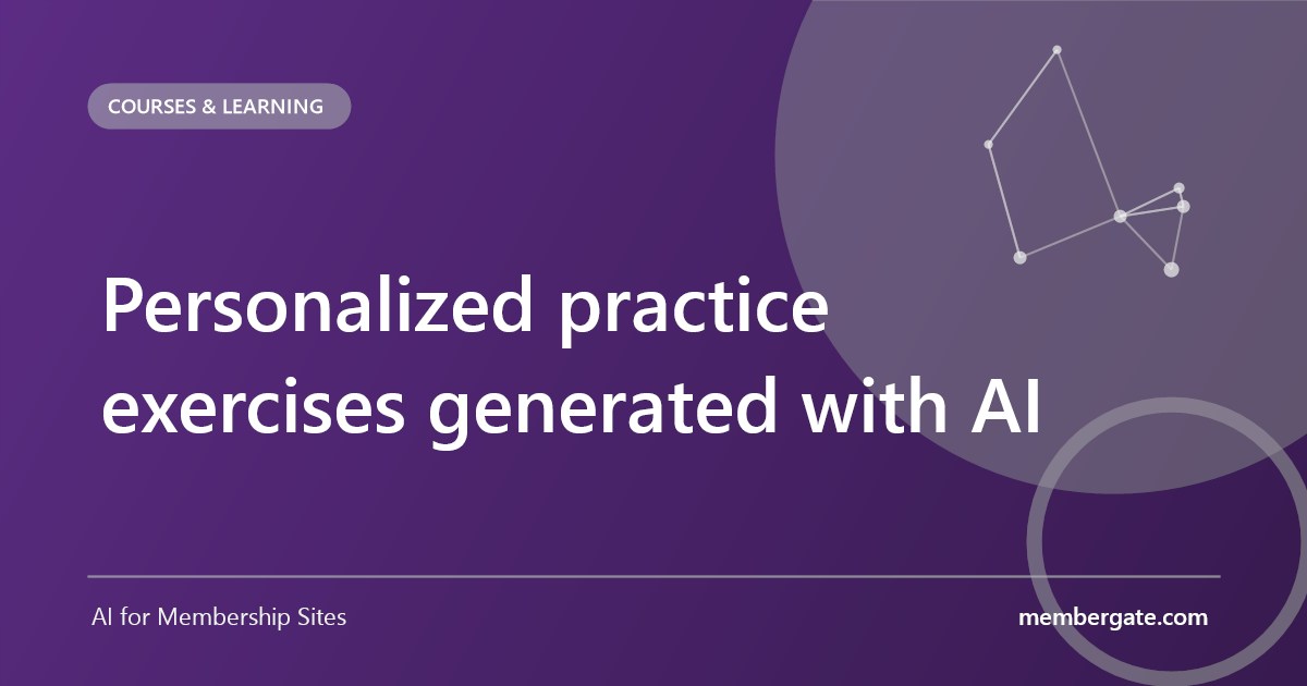 Personalized practice exercises generated with AI