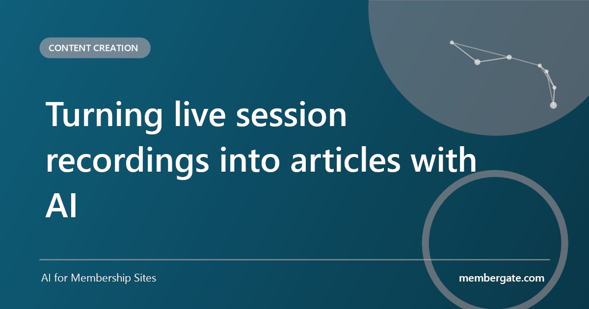 Turning live session recordings into articles with AI