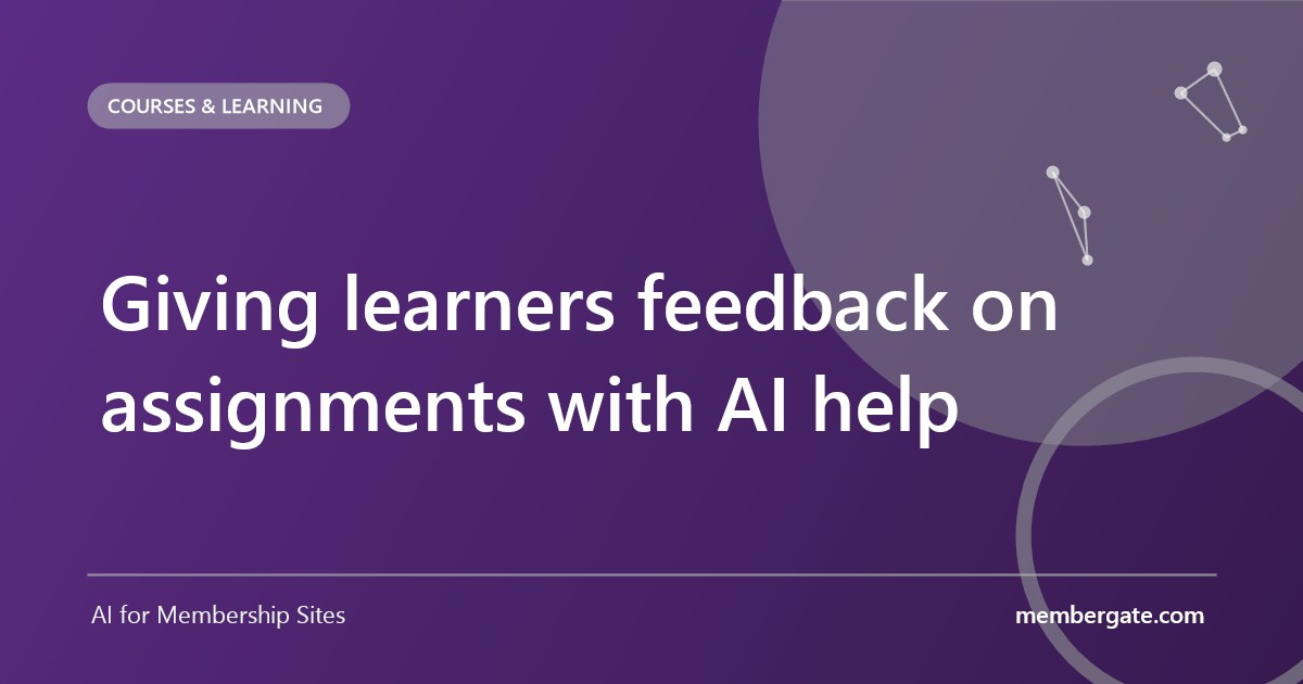 Giving learners feedback on assignments with AI help