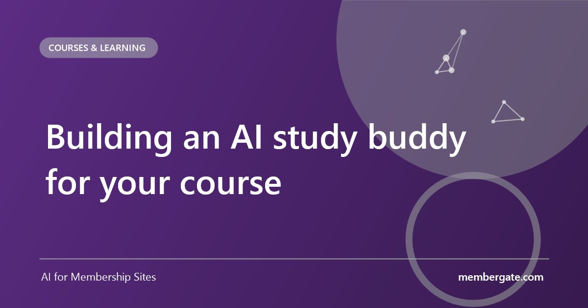 Building an AI study buddy for your course