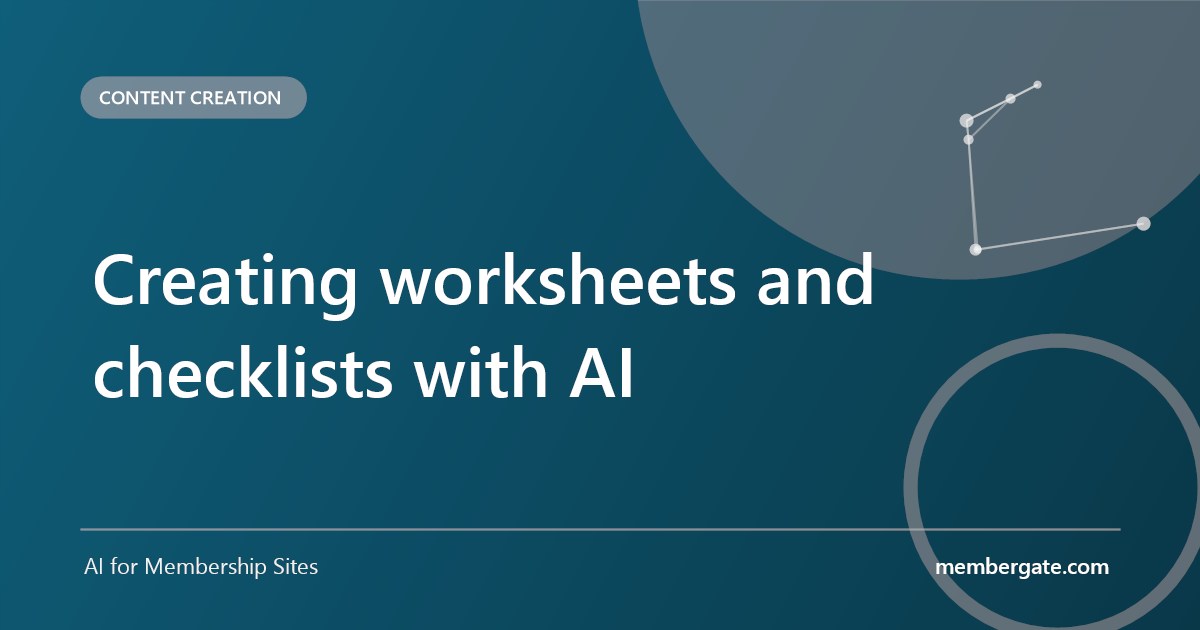 Creating worksheets and checklists with AI