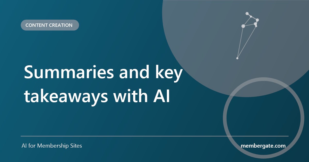 Summaries and key takeaways with AI