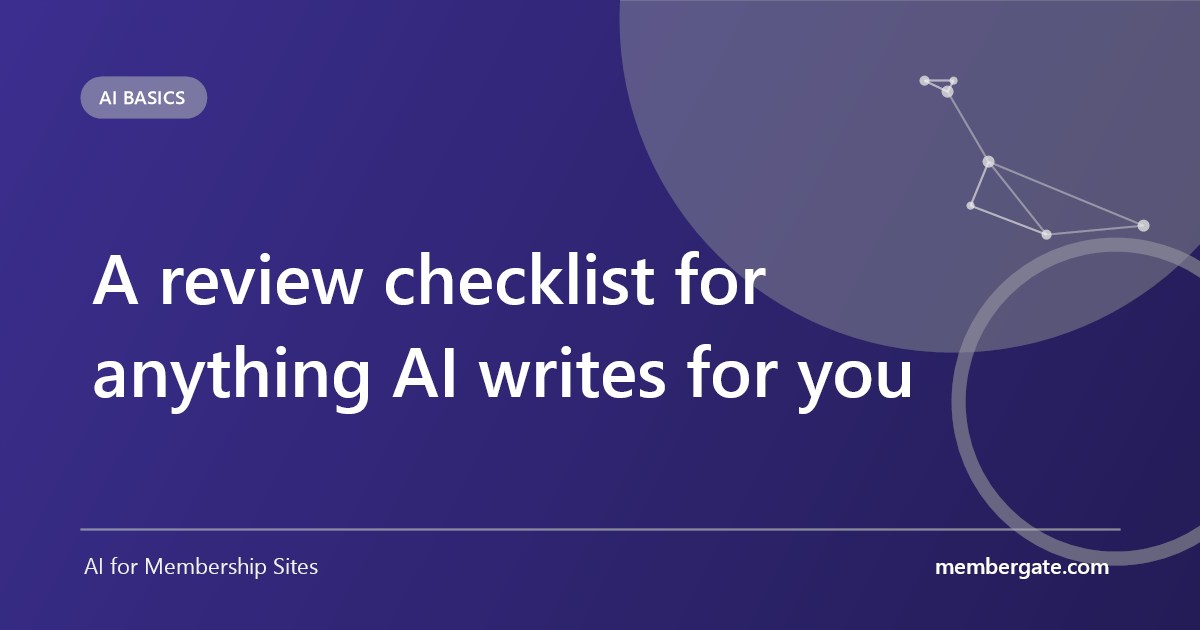 A review checklist for anything AI writes for you