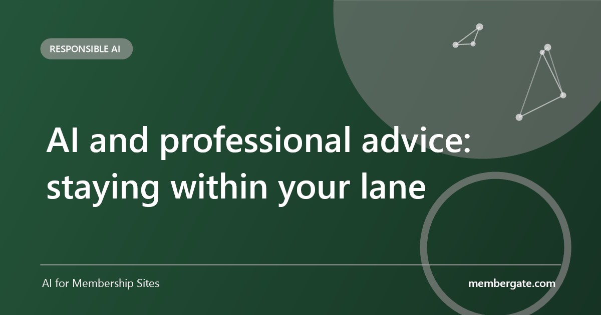 AI and professional advice: staying within your lane