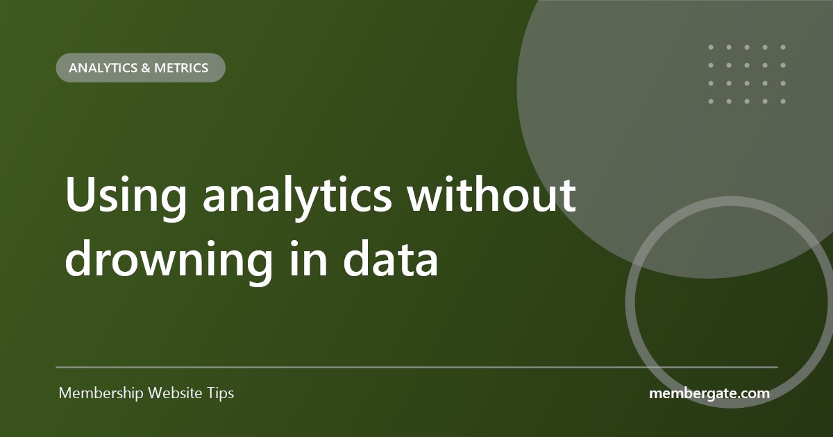 Using analytics without drowning in data