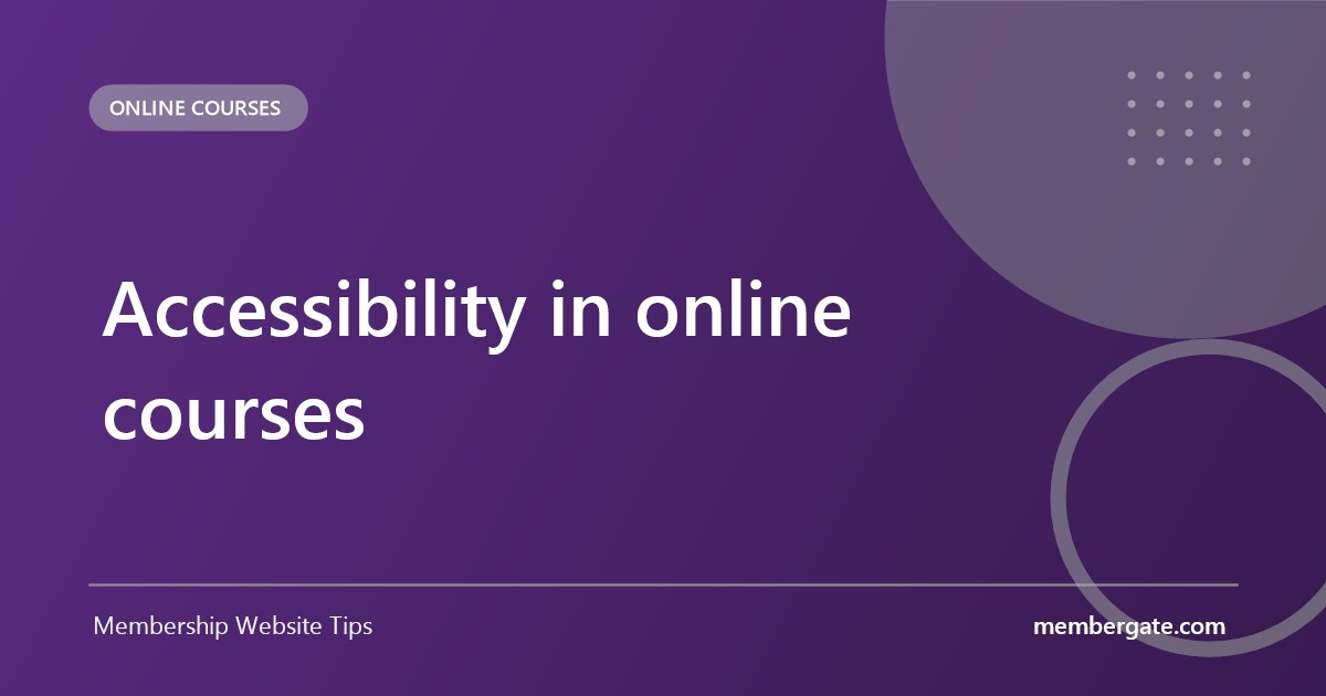 Accessibility in online courses