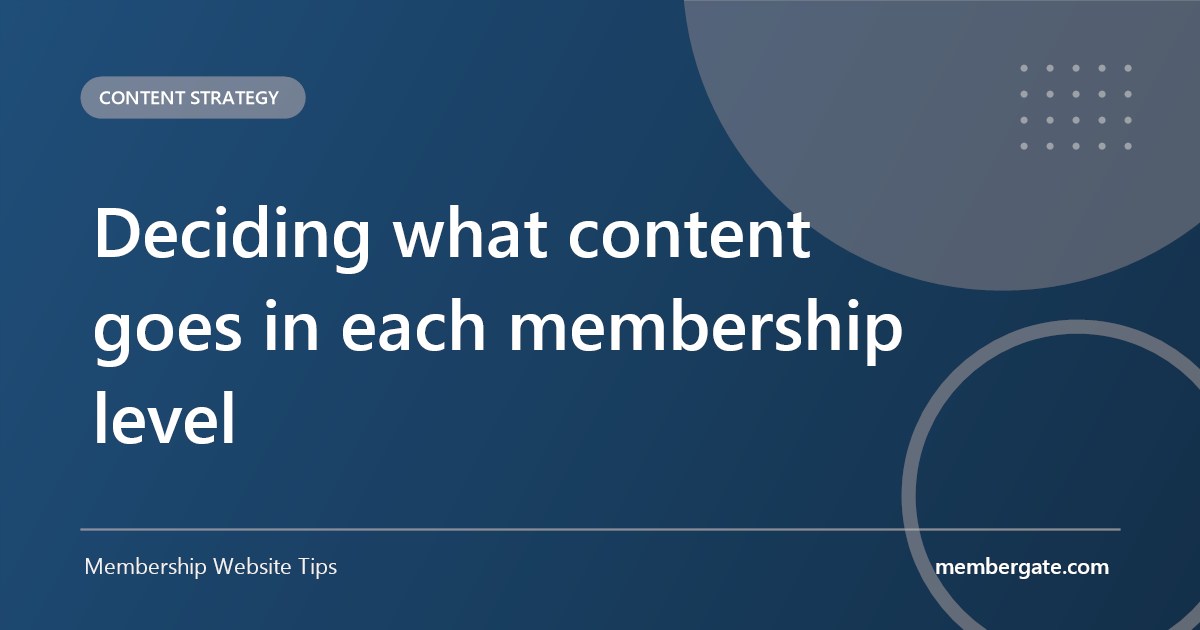 Deciding what content goes in each membership level