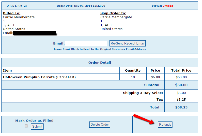 Refund Shopping Cart Transactions through the Control Panel