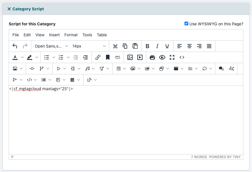 Add an Article Tag or Cloud Tag to Content Pages