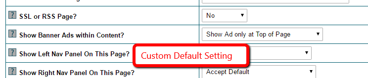 Content Page Defaults