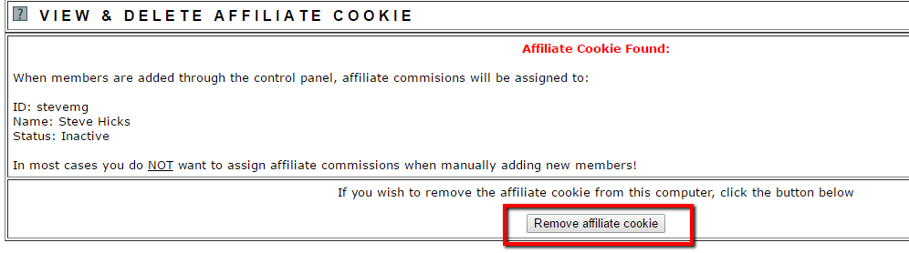 View Affiliate Cookie