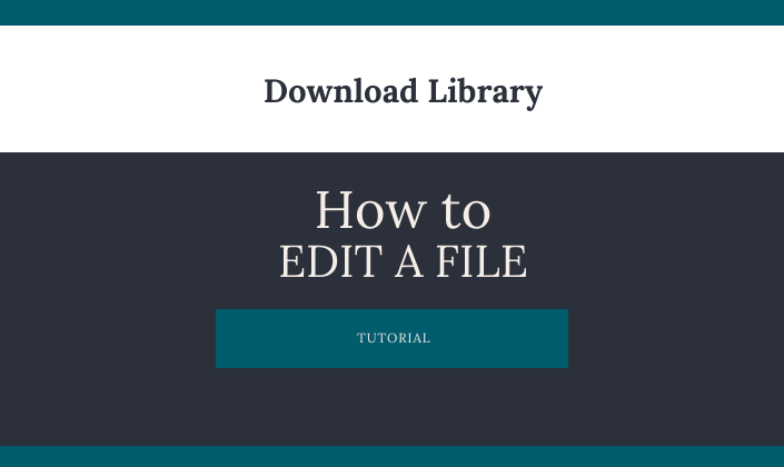 How to Edit a File to the Download Area