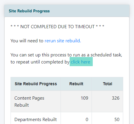 Run a Site Rebuild
