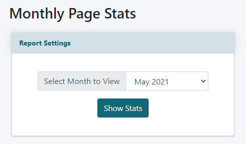 Monthly Page Stats Report