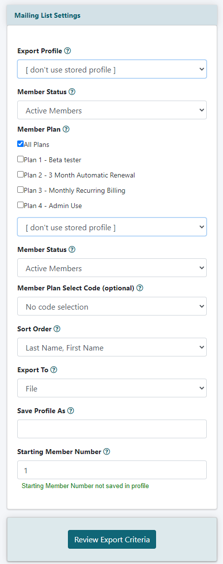 How to Export a Mailing List of Members