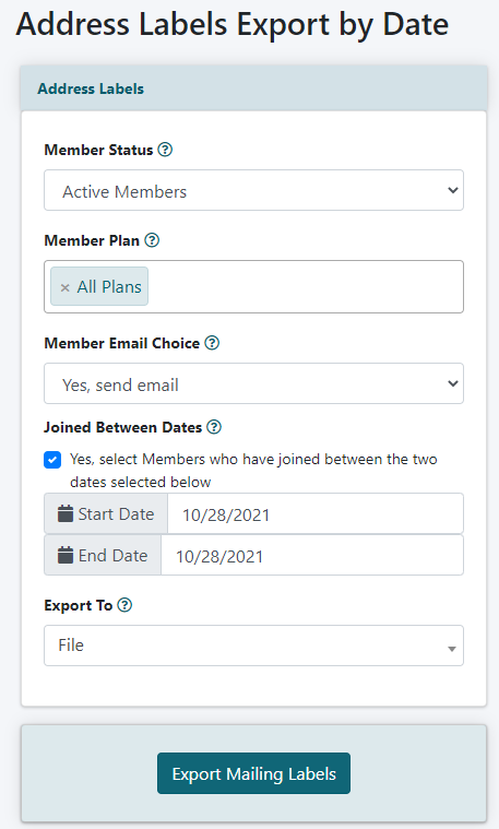 How to Export a Mailing List Labels of Members