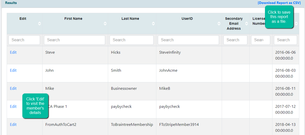 Custom Member Fields Reports