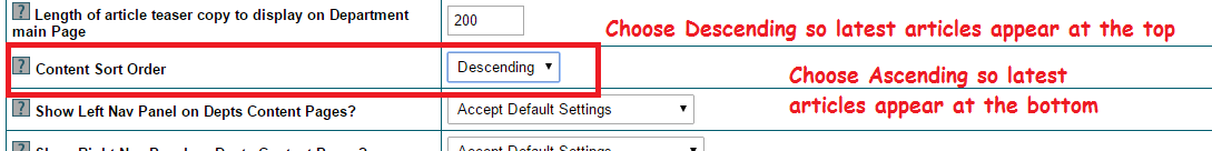 Arranging Content Pages