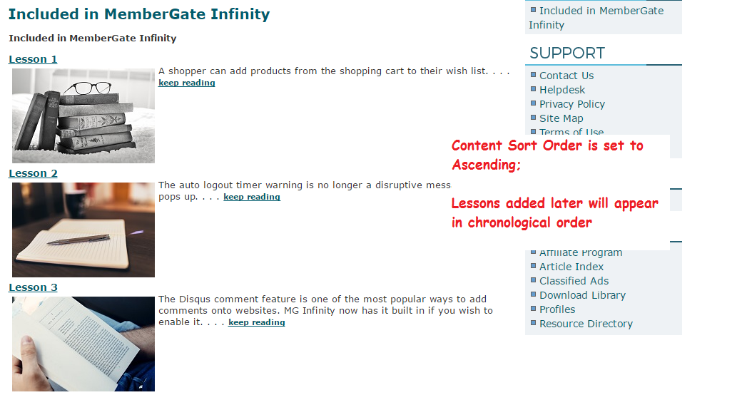 Arranging Content Pages