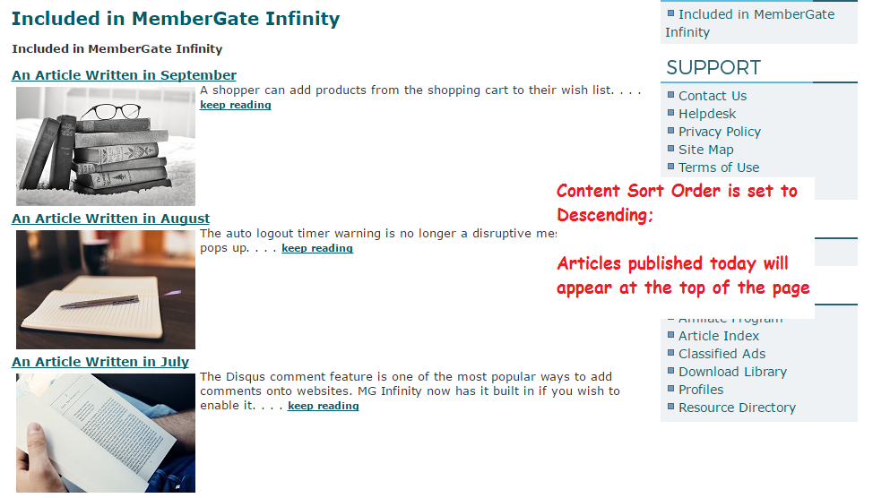 Arranging Content Pages