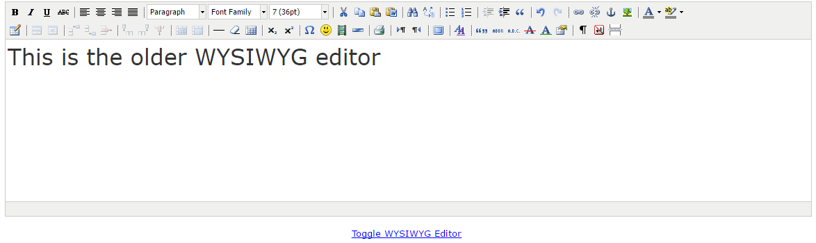 Update Your WYSIWYG Editor