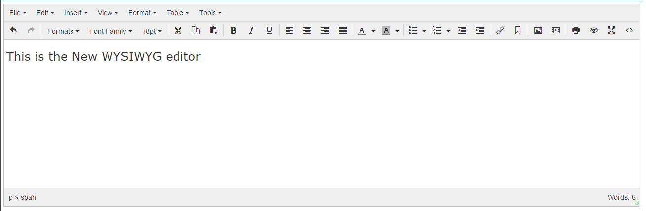 Update Your WYSIWYG Editor