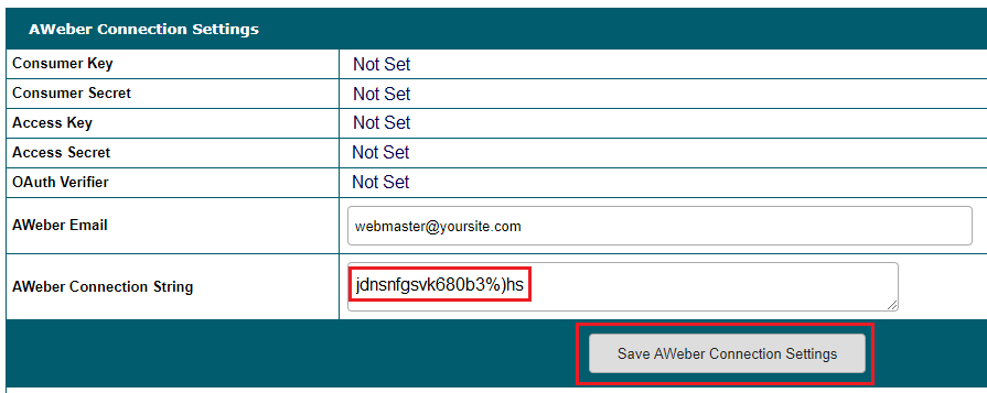 Integrate with AWeber API