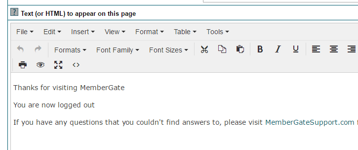 Customizing the Logout Page