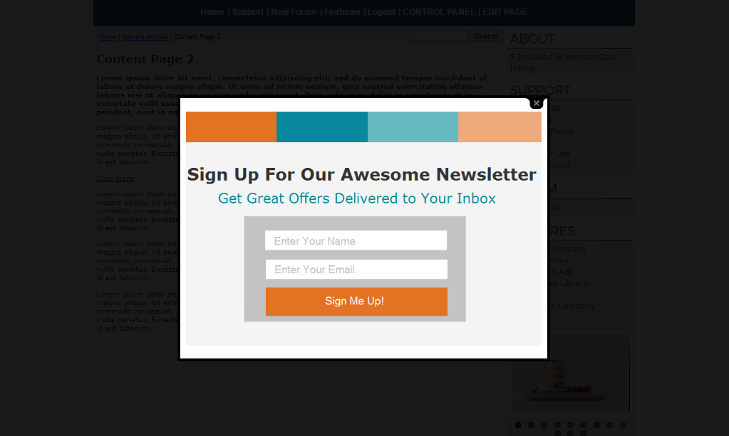 Choose the Display Type of Your MemberGate PopUp Box