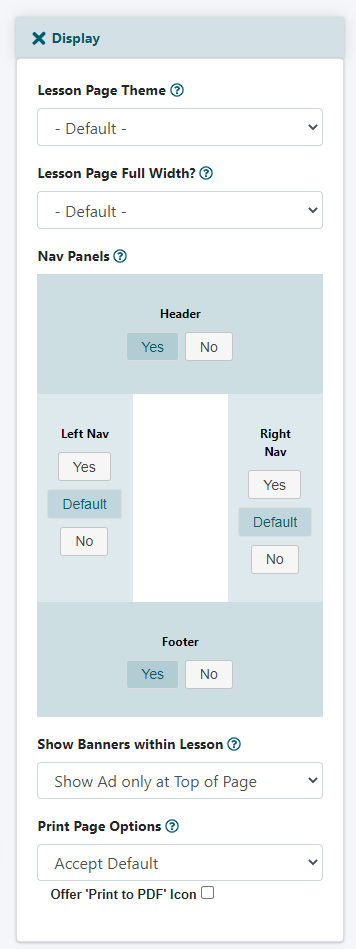 Lesson Display