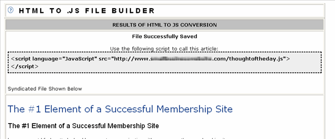 Using Membergate's Syndication Builder So Other Sites Can Carry Your Content