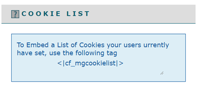 How to Add a Cookie List