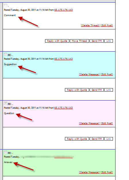 Forum Color Coded Post Types