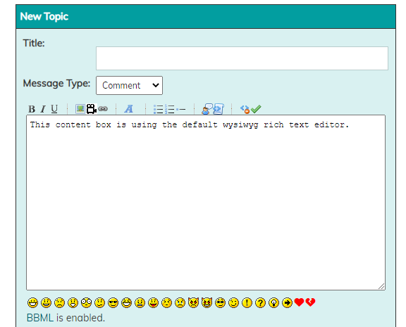 Choose a WYSIWYG Editor in the Forums