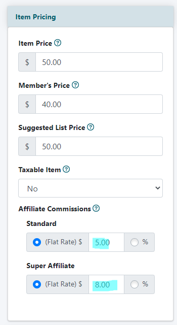 Flat Rate Commissions for Affiliates