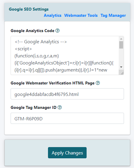 Google Analytics Input Box