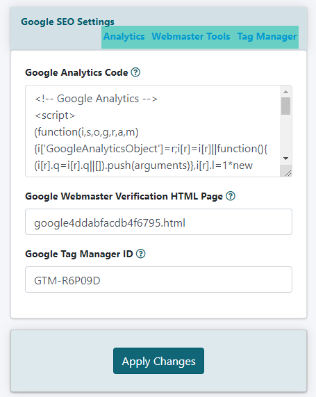 Google Analytics Input Box