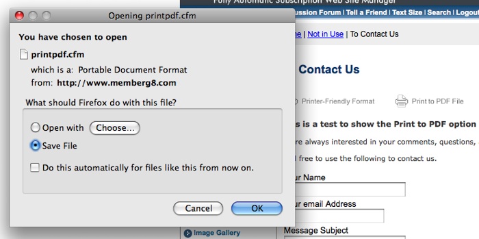 Print to PDF Option within Content Pages