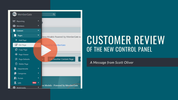 A customer walkthrough of the MemberGate Control Panel