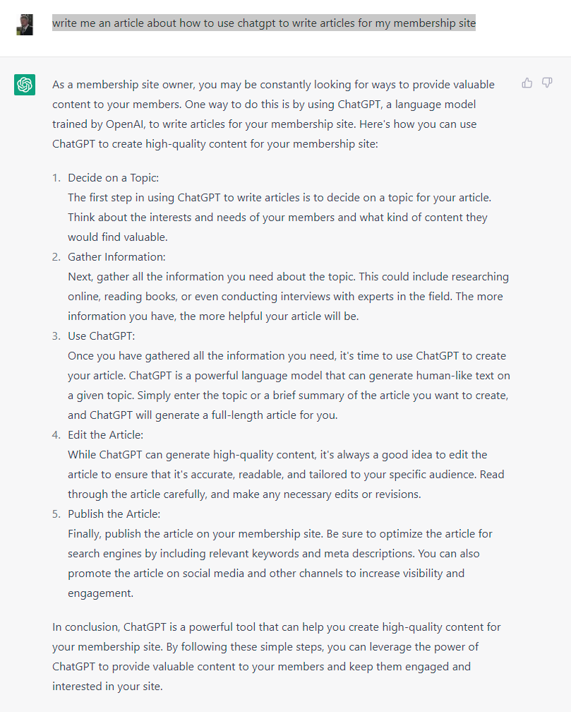 Creating SEO Rich Content for your Membergate Site using ChatGPT