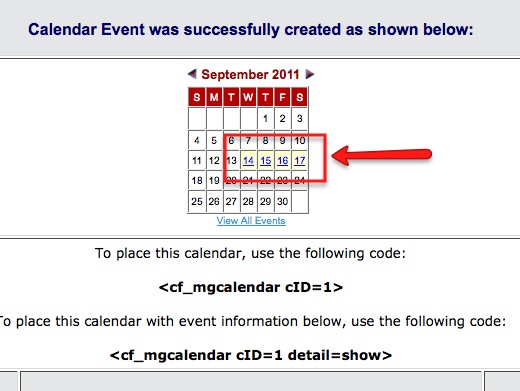Set Multiday Calendar Events
