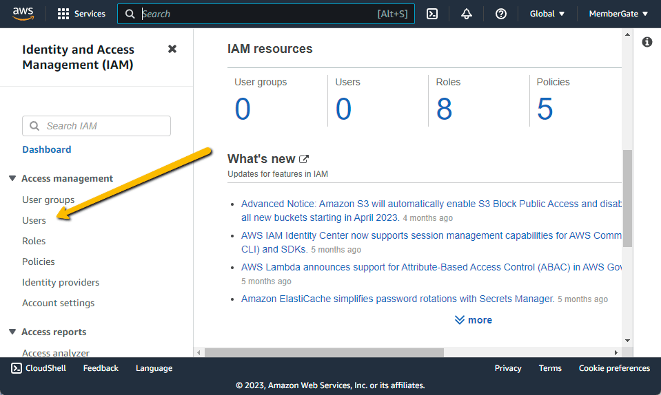 How to Generate Access and Secret Keys for your Amazon S3 Account