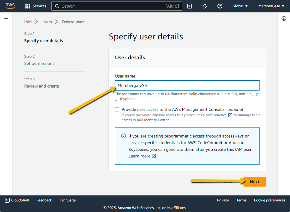 How to Generate Access and Secret Keys for your Amazon S3 Account