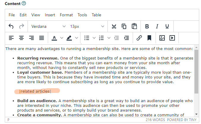 Personalize the Location of the Related Articles Display
