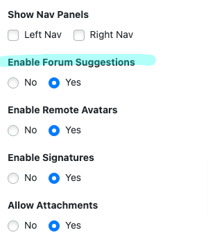 Forum Suggestions