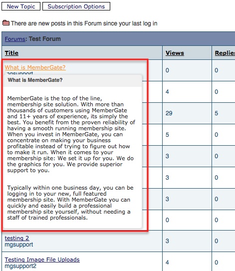 Forum Thread Preview Feature